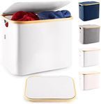 Lonbet - Small Laundry Hamper With Lid Cover - Bamboo Laundry Basket Organizer - Collapsible Clothes Fabric Bin - Easy and Efficient Sorting - Removable Bags - 13.2 Gal. (1-2 Loads) - Light Gray