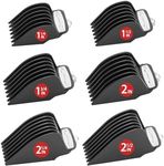 Yinke Extra Long Hair Clipper Guards Set - 6 Cutting Lengths 1.25/1.5/1.75/2/2.25/2.5 inch, Metal Clip, Fits Most Cordless/Cord Wahl Clippers (Black)