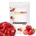 Freeze Dried Strawberry Slices 100g - 100% Natural Healthy Dry Strawberry - Perfect for Snacking, as Cake Decorations and Cocktail Garnish - Dehydrated from Frozen Berry Fruits for Drinks and Snack