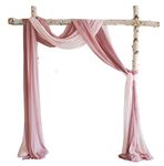 Arch Drapes for Wedding Arch Fabric for Party Reception Backdrop Wedding Arbor, 3 Panels 30" Wide 6 Yards, Blush & Dusty Rose& Mauve