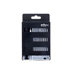 Wiha 75992 System 4 Precision Interchangeable Bit Set, Torx, Slotted, Phillips, Hex-Inch, ESD Safe Precision Handle, 27 Piece in Compact Box