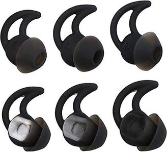 Adhiper QC20 Silicone Ear Plugs S M L 3 Pairs of Silicone Replacement Ear Plugs Compatible Bose QuietControl 30 QC20 QC20i QC30 Soundsport Free SIE2 IE2 IE3 Wireless Headphones（Black）