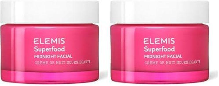 ELEMIS Superfood Midnight Facial - Lightweight Overnight Facial Cream, Prebiotic-Infused Hydrating Gel, Vitamin C Camu Camu Moisturizer, Omega Rich Night Cream - 50ml (Pack of 2)