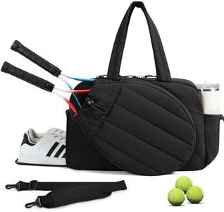 BAGSMART Tennis Gym Bag for Women, Tennis Backpack Holds 2 Rackets with Shoe Compartment, 15.6" Laptop Gym Backpacks for Court, Off-work, Everyday & Overnight Weekend, Tennis Gym Bag/Black