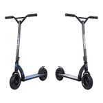 Two Bare Feet Dirt Street Stunt Scooter 360 Tricks, Adults and Kids Off Road All Terrain with Pneumatic Tyres, Multiple Colours (Black)