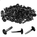 100PCS Brads Paper Fasteners Brass Brads Round Fasteners Mini Metal Brads for Kids Craft Art Crafting School Project Brass Fasteners Decorative Paper Decoration Scrapbooking DIY Supplies(Black)