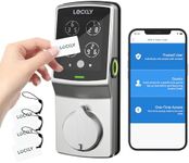 Lockly Secure Plus, RFID Card Smart Lock, Keyless Entry Door Lock, Smart Locks for Front Door, PIN Genie® Keypad, 3D Biometric Fingerprint Sensor, Auto Lock Smart Door Lock (Satin Nickel)