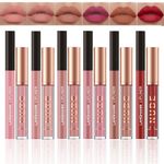 EnMart 12Pcs Lipstick Makeup Set, 2 In 1 Lip Liner Lip Gloss Set, Matte Liquid Lipsticks, Lip Liners Pencil, Long Lasting Waterproof Moisturizer Pigmented Lipstick, Beauty Lip Cosmetics for Girls