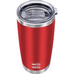 WETOWETO 20oz Tumbler, Stainless Steel Vacuum Insulated Water Coffee Tumbler Cup, Double Wall Powder Coated Leak-proof Travel Mug (Red, 1 Pack)