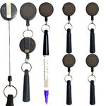 XILAOTOU 4 pieces of elastic silicone Retractable Pencil Holder, Duty Retractable Pull Pen for woodwork, bricklayer, handicraft maker, black Retractable Pencil with