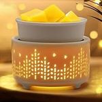 Maromamix Ceramic Wax Melts Warmer–Electric Candle Wax Warmer for Scented Wax PTC Heating Wax Burner Fragrance Wax Melter with 7 Colors Light Gift & Decor (7 Colors Halo)