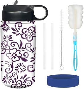 rickyh style Kids Water Bottle with Straw Lid Insulated Stainless Steel Reusable Tumbler Gifts for School, Toddlers, Girls, Boys 14oz