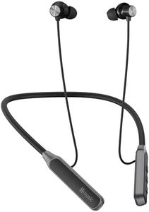 Hmusic Bluetooth Neckband Headphones, ENC Mic, 30H Playtime, 33g Lightweight, Semi-in-Ear Earbuds, IPX5 Waterproof Sweat Resistant Wireless Earphones for Sports, Running, Gaming, Black