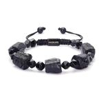 Raw Crystals Tourmaline Beads Bracelet for Men, HASKARE Natural Black Tourmaline Obsidian Beaded Ultimate Protection Bracelet for Men, Unique Gifts for Him Anxiety Relief Mens Crystal Stone Bracelet