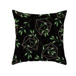 EHOMERY Pillow Covers Decorative Throw Pillows Cushion Foundation Case Leaves Geometric Velvet Throw Pillow Covers Couch Pillow Covers Cases Cushion Cover Kids Black Green 20X20 Inches