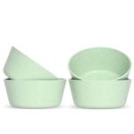 Eha Set Of 4 Earth-Friendly Small Curry Bowls For Kitchen | 175 Ml Made With Bamboo Fibers & Rice Husk Microwave Safe Bowl Hot Cold Serving Celeste Color, Green