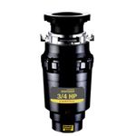 Carysil Food Waste Disposer for Home Sink, 3/4 HP Standard, Ideal for 2-6 Person Family, Corrosion-Proof & Stainless Steel Grinding Components, Fits under the Kitchen Sink, Black