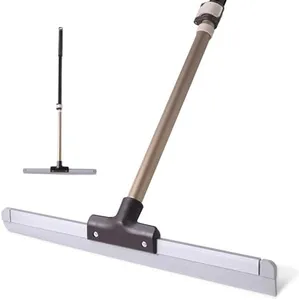 Eyliden 17" Rubber Floor Squeegee - Dual-Action Push & Scrape Heavy-Duty Broom with Telescopic Handle, for Bathroom, Shower, Kitchen Floors, Glass, Pool - Quick-Dry Water Foam Remover
