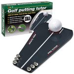 Golf Putting Tutor Black - Golf Putting Trainer Circuit Groove Mirror Training Aid Align Eyes Putter Face Alignment Starting Line Impact Stroke Perfect for Indoor Outdoor Practice Beginner Kids Adults