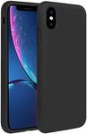 ZUSLAB Nano Silicone Case Compatible with Apple iPhone X/XS Shockproof Gel Rubber Bumper Protective Cover - Black