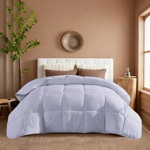 YnM Weighted Blanket Queen 15lbs, Prettiest Oversized Weighted Blanket, Fluffy & Box-Stitched, True Blanket Sizing for Queen Bed(Neutral Grey, 15lbs, 90" Lx90 W)