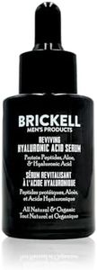 Brickell Men's Anti Aging Hyaluronic Acid Serum for Face, Reviving Day Serum for Men, Natural and Organic Face Serum with Protein Peptides to Restore Firmness and Collagen, 1 Ounce, Scented