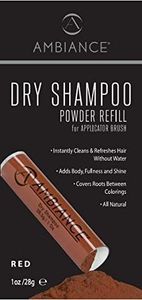Ambiance Dry Shampoo Refill (Red) - Volumizing Tinted Powder to Refill Your Existing Ambiance Dry Shampoo Applicator Brush