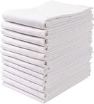 [12 Pack] Flour Sack Kitchen Dish Towels - Lint Free Soft 100% Ring Spun Cotton - Large 28x28 - White