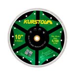 KURSTOL Tile Porcelain Diamond Blade - 10"/250mm Super Thin Diamond Cutting Disc Wheel,Arbor 7/8"-5/8" for Ceramic Granite,Marble Tile Saw Blade