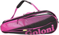 Goloni Tennis Bag 3-4 Racquets with Front Extral Pocket for Other Essentials,Tennis Rackets Bag with Removable Shoulder Strap,Pink
