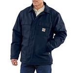 Carhartt Men's Flame Resistant Duck Traditional Coat, Dark Navy, Large