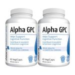 Alora Naturals Alpha GPC 60 VegiCaps - Choline Supplement, Supports Focus, Supports Cognition, Vegan Approved, Enhances Focus, 600mg per capsule (120 Count (Pack of 2))