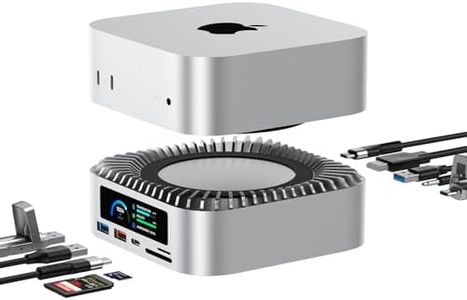 RayCue All-in-One Dock for Mac mini M4 with Smart Displays, NVMe/SATA SSD Enclosure, 4K60Hz HDMI, 10G USB-A/C, 5G USB-A*2, USB-C Charging, SD/TF, Audio – Mac mini M4 HUB &Docking Station(2024)