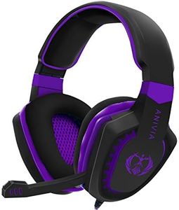 Gaming Headset for PC PS4 Xbox One Tablet Mac Smart Phone Gaming Headphone with Noise Canceling Mic,Bass Surround,Soft Memory Earmuffs Black/Purple AH28