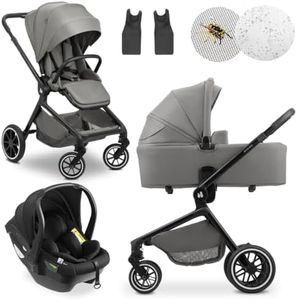 hauck 3in1 Kinderwagen Set Move N Care mit Drive N Care Babyschale – Kombikinderwagen ab Geburt bis 22 kg mit Federung & wendbarer Sitzeinheit – Dark Grey