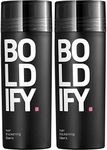 BOLDIFY Hair Fibers (2 x 56g) Fill In Fine and Thinning Hair for an Instantly Thicker & Fuller Look - Best Value & Superior Formula -14 Shades for Women & Men - DARK BROWN