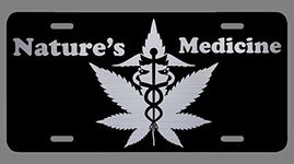 Vincit Veritas Medicinal Marijuana Black Etched License Plate | Premium Quality | 12-Inch By 6-Inch | LP014