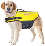 Coleman High Visibility Lifejacket for Small to Large Dogs, Yellow, Size Large / 6" x 17" x 5"'