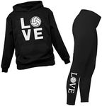 Love Volleyball Gifts for Fans Players Leggings Hoodies Sweatshirts for Women Black Small/Black Small