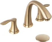 Lava Odoro Valenvoir Gold Widespread Bathroom Faucet, 3 Hole Bathroom Faucet 2 Handle Bath Faucet, Gold Bathroom Sink Faucet, Vanity Faucet with Drain Assembly and Deck Plate, BF405-CB