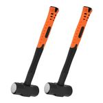 MANCHAP 2 PCS 14 Inch 3lbs Sledge Hammer with Fiberglass Handle, Drilling Crack Hammer, Club Hammer Tool for Demolition, Construction, Renovation, Orange