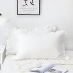 Funecho Ruffle Pillow Shams White S