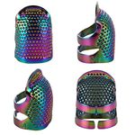 Yolev 4 Pieces Sewing Thimble, Metal Copper Sewing Thimble Finger Protector Adjustable Finger Shield Ring Fingertip Thimble Sewing Quilting Craft Accessories DIY Sewing Tools