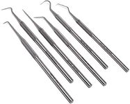 Set of 6 Hygiene Kit Teeth Cleaning Tools Single Ended Micro Probes Scalers Made of Premium Grade Stainless Steel Suitable for Dentist, Home, and Pet Oral Care - #9, 6, RA-90, 23, 17A, 1