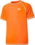 Willit Men's Rashguard Swim Shirts UPF 50+ Sun Protection Shirts Short Sleeve SPF Quick Dry Beach Shirt Orange M