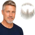 HC Honey Coco Gray Human Hair Fake Goatee & Mustache Set with Adhesive