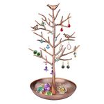 Discoball - Jewellery Display/Stand/Holder - New Antique Silver Bronze Birds Tree Earring Necklace Bracelets Jewelry Holders Hanging Organiser Rack Tower(Ancient Bronze)