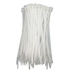 HS Clear Zip Ties 6 Inch Small (100 Pack) 18 LBS Self Locking Cable Tie Straps White Nylon Ties Thin,Strong and Durable