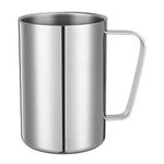 luvtree 500ml Double Walled Coffee Mug,Insulated Stainless Steel Tea Cups,Metal Milk Mug with Handle,Double-Layer Insulation Function Juice Cold Drink Cup,Travel Camping Mugs