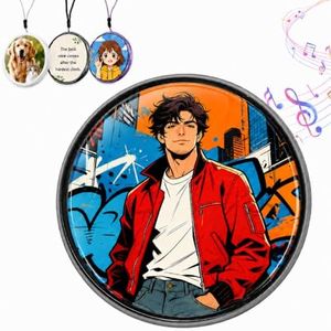 GAGUUSU Electronic Pin Badge with Speaker, Photo GIFs & Videos,1.7” (Black)